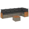 vidaXL Set canapele de grădină, 7 piese, cu perne, gri, poliratan