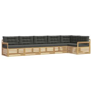 vidaXL Set de canapele de exterior 6 pcs Alb și antracit Poliester
