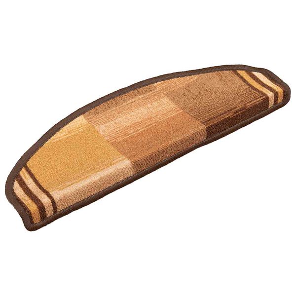 vidaXL Covorașe autoadezive scări, 15 buc., maro, 65x21x4 cm