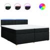 vidaXL Pat box spring cu saltea, negru, 200x200 cm, textil