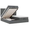 vidaXL Cadru de pat otoman cu saltele țesătură gri &icirc;nchis 200x200cm