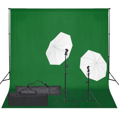 vidaXL Kit studio foto cu set de lămpi și fundal