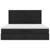 vidaXL Cadru de pat otoman cu saltea țesătură neagră 160x200cm