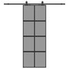 vidaXL Ușă glisantă cu set feronerie neagră 76x205cm sticlă securizată
