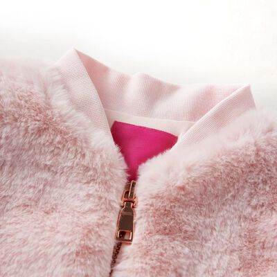 Geacă pentru copii din blană artificială, roz deschis, 92