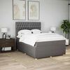 vidaXL Pat box spring cu saltea, gri taupe, 160x200 cm material textil