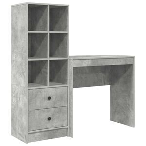 vidaXL Birou Gri din beton 125,5 x 40 x 127 cm 2 buc.