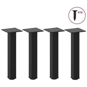 vidaXL Picioare pentru măsuță de cafea, 4 buc., negru, 30-32 cm, oțel