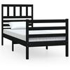 vidaXL Cadru de pat Single, negru, 90x190 cm, lemn masiv
