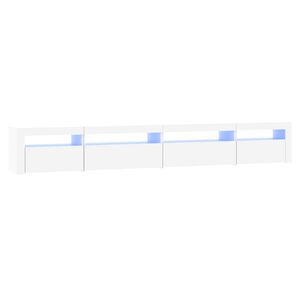 vidaXL Comodă TV cu lumini LED, alb, 270x35x40 cm