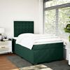 vidaXL Pat box spring cu saltea, verde &icirc;nchis, 120x190 cm, catifea