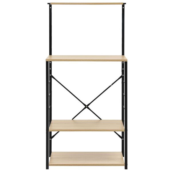 vidaXL Dulap microunde, negru/stejar 60x39,6x123 cm lemn prelucrat