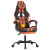 vidaXL Scaun de gaming pivotant/suport picioare negru/oranj piele eco