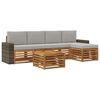 vidaXL Set de canapele de exterior 6 buc. Natural și gri deschis