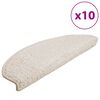 vidaXL Covorașe pentru scări, 10 buc., 65x21x4 cm, alb, semirotunde, mari
