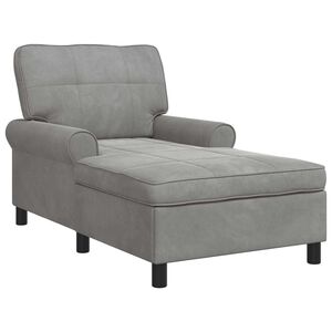 vidaXL șezlong de relaxare Gri deschis 91 x 157 x 91 cm Catifea