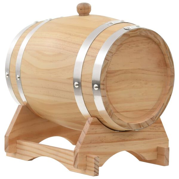 vidaXL Butoi de vin cu robinet, 6 L, lemn masiv de pin