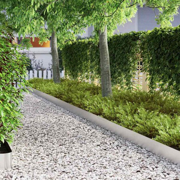 vidaXL Margine pentru gazon Argintiu 450 x 0.05 x 15 cm