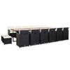vidaXL Set mobilier de exterior cu perne, 17 piese, negru, poliratan