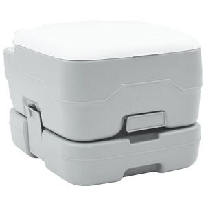 vidaXL Toaletă de camping Gri și alb 41,5 x 36,5 x 30 cm Polietilenă