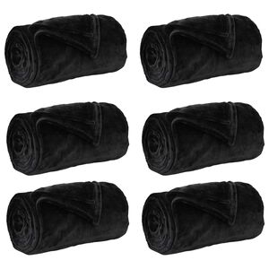 vidaXL Pături de aruncat 6 buc. Negru 150 x 200 cm 4.68 kg Molton