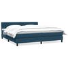vidaXL Pat box spring cu saltea, albastru &icirc;nchis, 180x210 cm, catifea