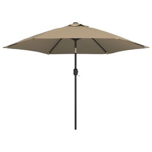 vidaXL Umbrelă de soare de exterior, st&acirc;lp metalic, 300 cm, gri taupe