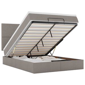 vidaXL Cadru de pat otoman cu saltea Taupe 140x190cm Material