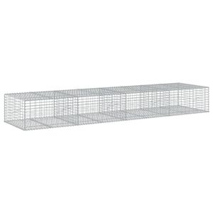 vidaXL Coș gabion cu capac, 400x100x50 cm, fier galvanizat