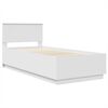 vidaXL Cadru de pat cu headboard Alb 100 x 200 cm Lemn compozit