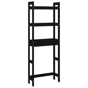 vidaXL Raft de toaletă, negru, 63x26x171 cm, lemn masiv de pin