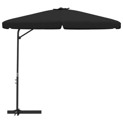 vidaXL Umbrelă de soare de exterior cu stâlp din oțel, negru, 300 cm