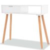 vidaXL Masă consolă, lemn masiv de pin 80x30x72 cm, alb