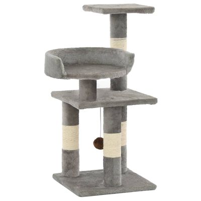 vidaXL Ansamblu pentru pisici, stâlpi din funie de sisal, 65 cm, gri