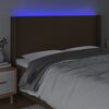 vidaXL Tăblie de pat cu LED, maro &icirc;nchis, 163x16x118/128 cm, textil