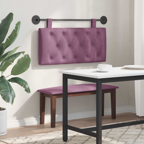 vidaXL Cap de pat suspendat Pe perete Violet 90 x 55 x 7 cm Catifea