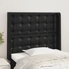 vidaXL Tăblie de pat cu aripioare, negru, 83x16x118/128 cm, piele eco