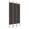 vidaXL Paravan de cameră cu 3 panouri, maro, 120x220 cm, textil
