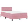 vidaXL Pat cu arc LED cu saltea cu headboard Roz 120 x 190 cm Catifea