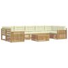 vidaXL Set de canapele de exterior 8 buc. Alb și crem