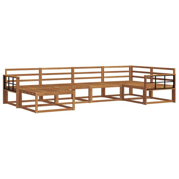 vidaXL Set de canapele de exterior 6 pcs natural Lemn Solid de Acacia