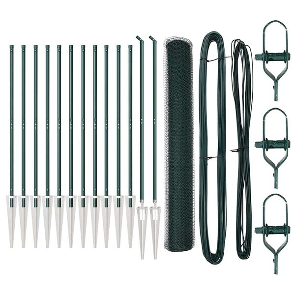 vidaXL St&acirc;lp de gard. Verde 25 x 1,2 m (plasă de 25 mm) Oțel