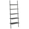 vidaXL Raft &icirc;nclinat, cu 5 niveluri, negru, 64x34x185,5 cm
