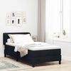 vidaXL Pat cu arcuri cu saltea cu headboard Negru 90 x 190 cm țesătură