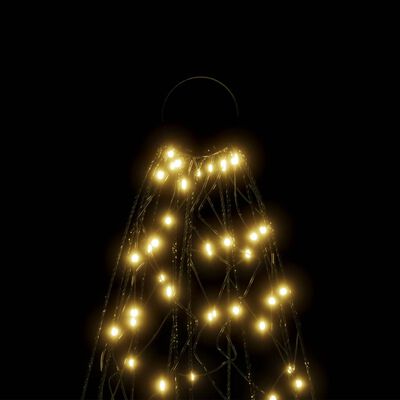 vidaXL Brad de Crăciun pe catarg, 1400 LED-uri, alb cald, 500 cm
