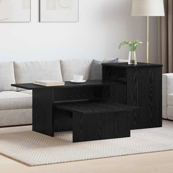 vidaXL Masă de consolă Stejar Negru 91,5 x 35 x 38,5 cm Lemn compozit