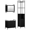 vidaXL Set dulap baie 3 buc. Stejar Negru 40 x 36 x 200,5 cm