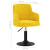 vidaXL Scaune de bucătărie pivotante, 2 buc., galben muștar, catifea