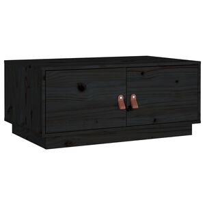 vidaXL Măsuță de cafea, negru, 80x50x35 cm, lemn masiv de pin
