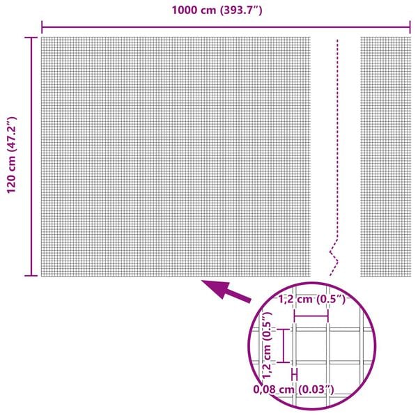 vidaXL Gard din sârmă sudată Verde 1.2 x 10 m Oțel